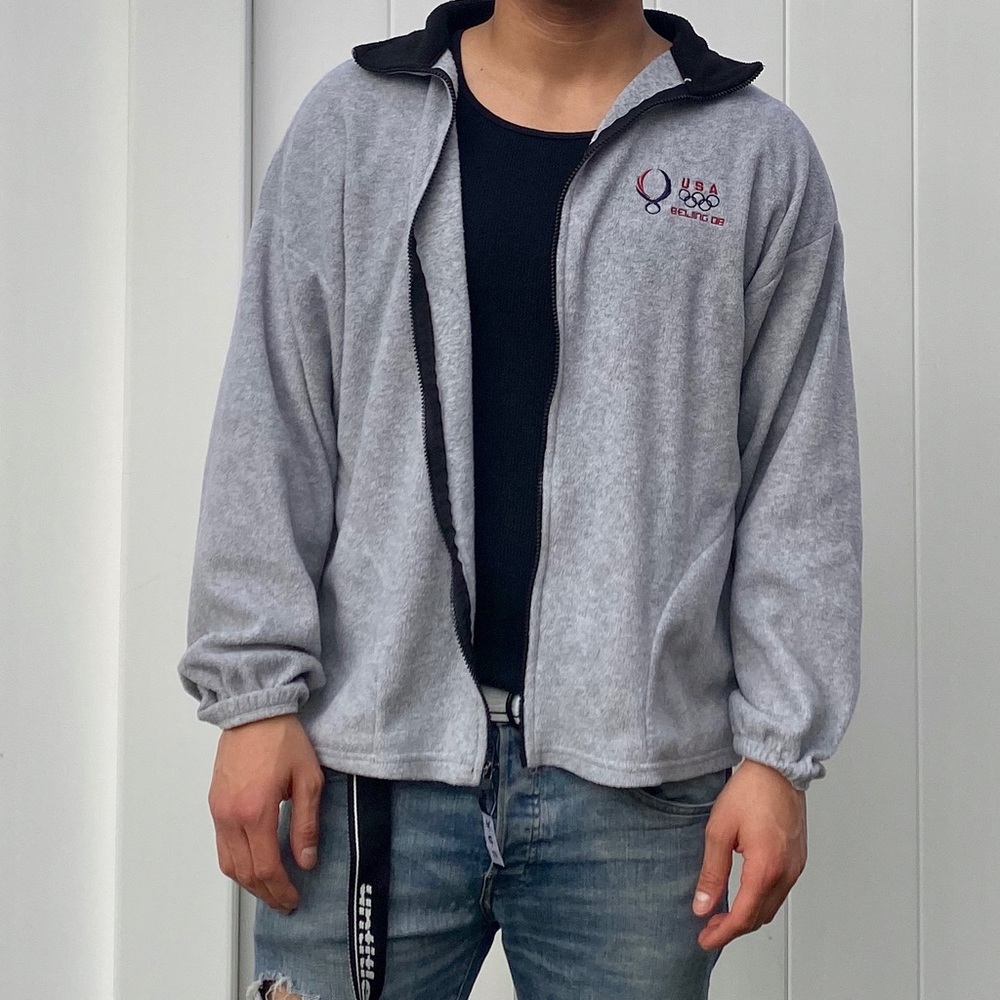 Team USA 2008 Beijing Olympics Gray Fleece Jacket